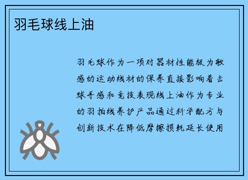 羽毛球线上油